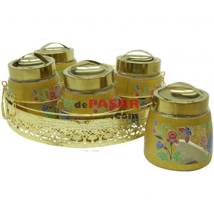 Jual Tempat Kue/Toples Nakami Golden Aster 5 Set dePASAR.com